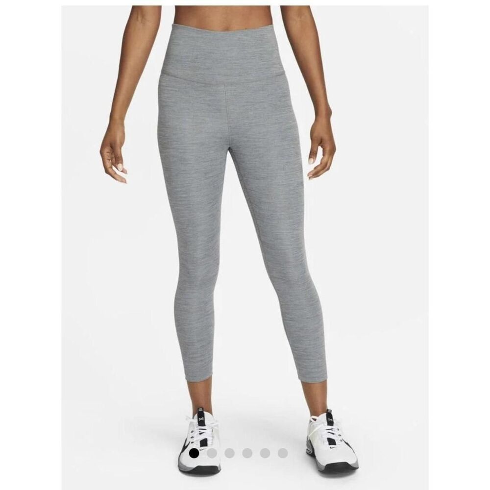 Nike One Women's High Waisted Crop Leggings Grey Size M